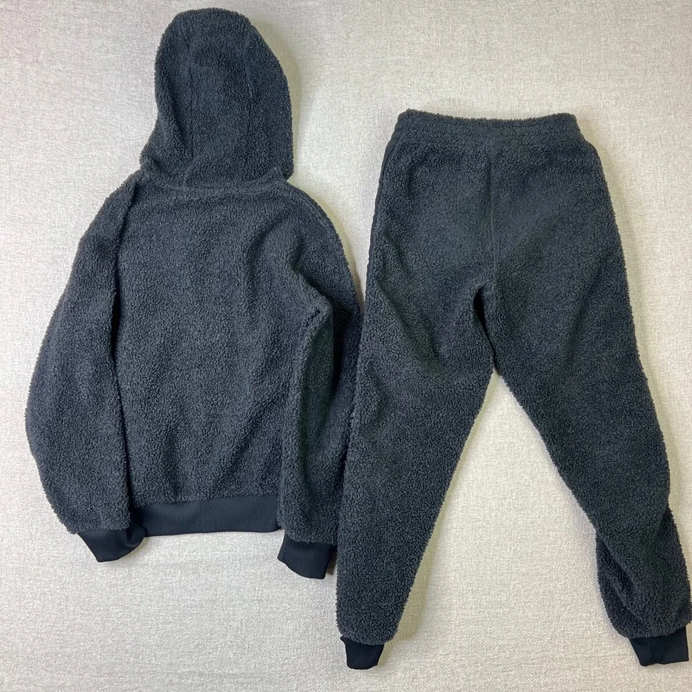 Nike Kids Set Sportswear Sherpa Fleece Hoodie and Joggers Black Medium